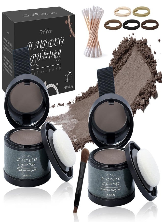 Comdian 2 Pack Hairline Powder for Women and Men, Used to Root Touch Up Hair Color, Thinning and Gray Hair Coverage and Bald Spots Coverage, Dark Brown - Image 1